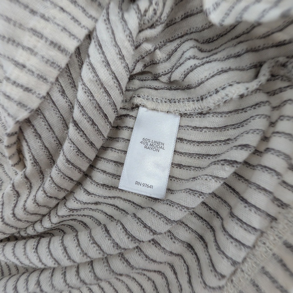 Pure Jill J. Jill Linen Blend Striped Knit Top Neutral Coastal Size S Petite - Picture 5 of 7